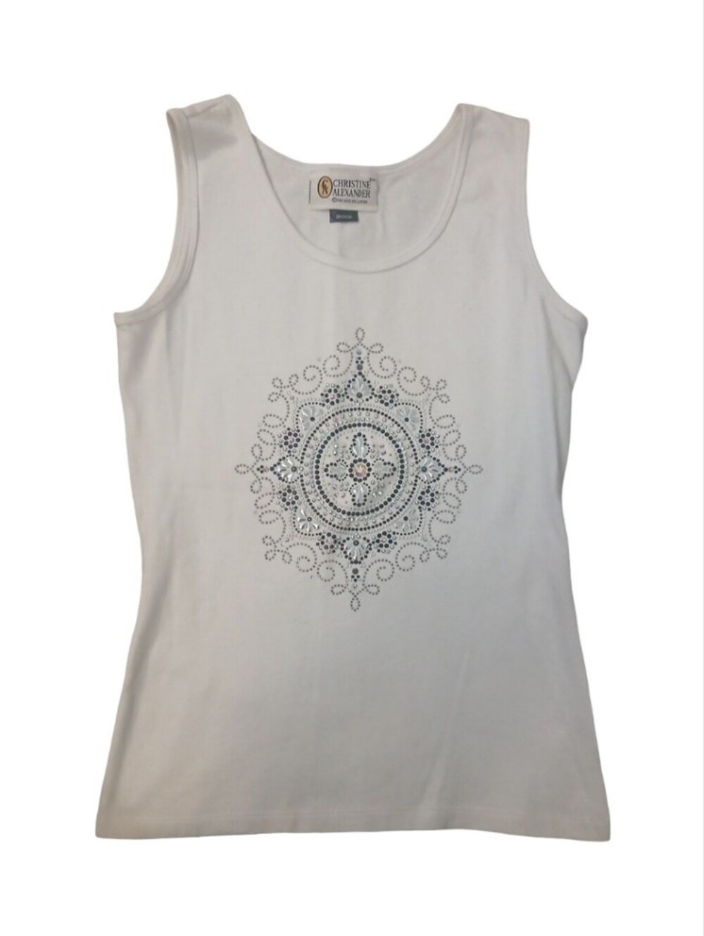 Christine Alexander Swarovski Crystal Rhinestone Tank Top Medium